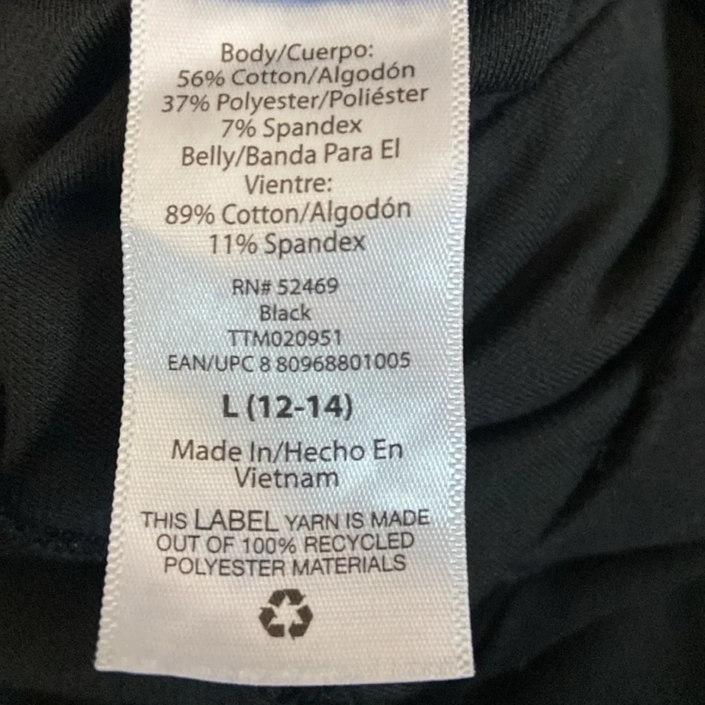 Time & True  Women’s Maternity size Large-12-14 Black Leggings - Picture 8 of 10